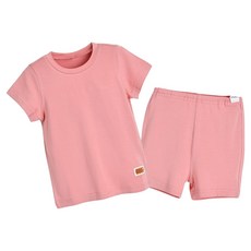 moimoln 兒童E-band嫘縈彈性短袖上下衣套裝 M242NNN63P