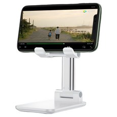 리빙홈 탁상용 접이식 스마트폰 핸드폰 거치대, 화이트, 1개