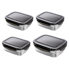 Casabeni 304不鏽鋼保鮮盒 4入組, 1組, 保鮮盒 350ml 3個+550ml