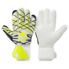 uhlsport Absolutgrip Pro 青少年守門員手套 UHL-101136601, 1個, 白色 + 黑色 + 螢光黃色