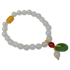 KODACHIEF 玉石手鍊 白紅扣 8mm, 1個