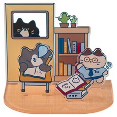 모던하우스 버터샵 밀크캣 스쿨 아크릴 스탠드, 안경괭 오드괭, 1개