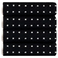 Teto 毛巾 230g 40支 Supima棉, 黑色版 圓點, 4個