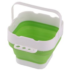 Money Pool 可摺疊方形手提水彩水桶, 方形綠色