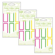 쁘띠팬시 칼라 견출지 20-C219, 혼합색상, 15개입, 3개