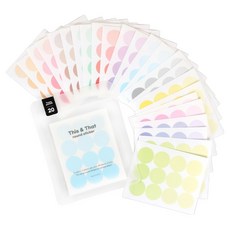 wannathis This-And-That 圓形貼紙 12色 x 2p 套組, 1套, 透明 20mm