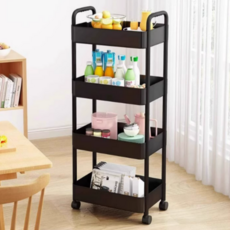 MAY LIVING 多功能移動式推車 4層, 黑色