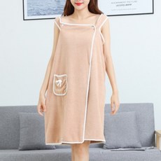 더부들 골프 샤워 가운 80 x 135 cm, 카키색, 1개