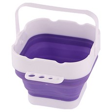 Money Pool 可摺疊方形手提水彩水桶, 方形紫色