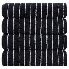 Teto 毛巾 230g 40支 Supima, Black Edition 線條 白色, 4個