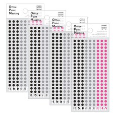 쁘띠팬시 오피스 포인트 마스킹 스티커 6p OPM-BK306A, 혼합색상, 6개, 4개