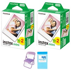 FUJIFILM 富士 Instax mini 空白底片 40張 + 椅子造型支架 顏色隨機 + 小相冊, 1組, 單一商品