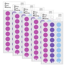 쁘띠팬시 오피스 포인트 마스킹 스티커 6p OPM-V302A, 혼합색상, 6개입, 5개