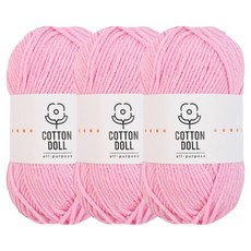 니뜨 코튼돌 뜨개실 50g, 39퍼플핑크, 3개
