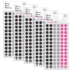 쁘띠팬시 오피스 포인트 마스킹 스티커 6p OPM-BK304A, 혼합색상, 6개입, 5개