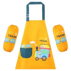 키즈트리 아동용 미술놀이 문화센터 방수 앞치마 + 팔토시 세트 WQ-002