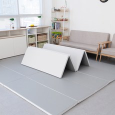 ELLKiZ 兒童安全高級四重摺疊地墊, 雙面灰
