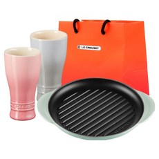 LE CREUSET NT 圓形烤盤 + 啤酒杯套組 + 購物袋, 1套