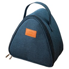 微笑三角造型 簡易餐用便攜保冷袋, 1個, 藍色