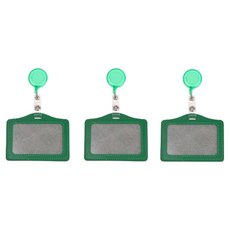 V-Rose 護士員工證名牌伸縮扣保護套, 橫式綠色, 3個