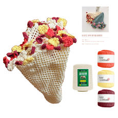 WoolClub 柯瑪花束毯編織線 + 印刷圖稿編織DIY套組, 1套, 603, 08, 09, 19