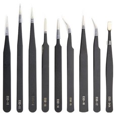 Coms 精密鑷子 防靜電鑷子 9件組 ID746, 1套, 單一顏色