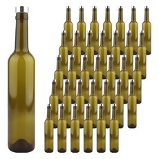 空瓶商會 軟木塞型 古董紅酒瓶 AC 500ml x 35入 + T型瓶塞 銀色套組, 1套