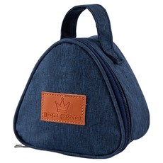 微笑三角造型 簡易餐用便攜保冷袋, 1個, 藍色