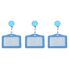 V-Rose 護士員工證名牌伸縮扣保護套, 橫式天空藍, 3個