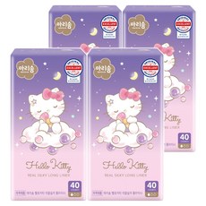 마리솜 헬로키티 리얼실키 팬티라이너, 롱, 40개입, 4개