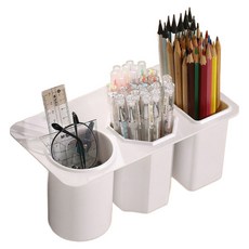 Daily Pick 黏貼式書桌整理 空間利用桌面收納架 筆筒, 1個, 白色