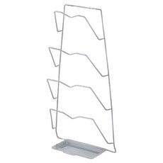 Lala工房 免鑽孔超強力黏著不鏽鋼4層鍋蓋架, 銀色, 1個