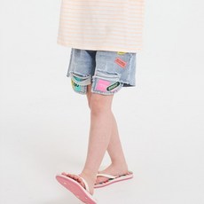 jkids 女童科技刺繡牛仔短褲 J9063