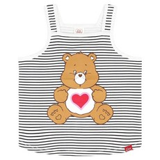 Care Bears 女童透氣Tenderheart Bear細條紋短版T恤