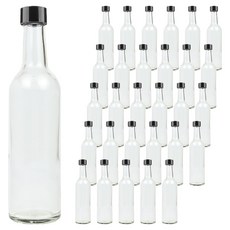 空瓶商會 螺旋蓋透明葡萄酒瓶 375ml x 42入 + 黑色瓶蓋 42入 組, 1套