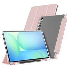 S펜 수납 스탠드 스마트 커버 매트 태블릿PC 케이스, 핑크, 1개