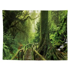 Homeflow 寧靜自然森林風景家居裝飾掛毯, G