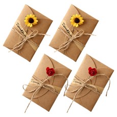 Inp 感性高級花卉迷你卡片 2款 x 2入組, 玫瑰, 向日葵, 1套