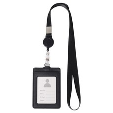 Birevo 證件掛繩卡套 環扣 直式 110 x 75 mm, 黑色, 1個