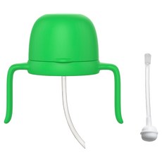 JOONIE PPSU 吸管杯 第2代 替換頭組, 1個, 杯蓋(綠色) + 握把 + 一般吸管 + 重力球