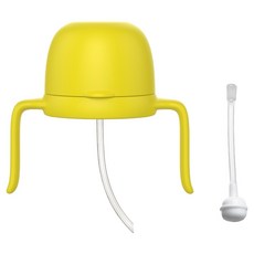 JOONIE PPSU 吸管杯 第2代 替換頭組, 1個, 杯蓋(黃色) + 握把 + 一般吸管 + 重力球