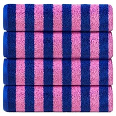 Teto 毛巾 230g Supima, 條紋午夜, 4個