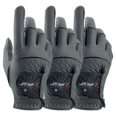 JAMA GOLF 男性用 E 機能性高爾夫手套 右手用, 3個, 灰色