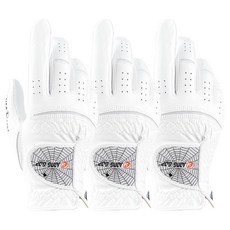 JAMA GOLF 男款e機能性高爾夫手套 右手用, 3個, 白色