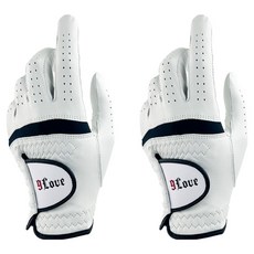 나인러브 남성용 양피 프리미엄 골프장갑 왼손착용, 2개, 화이트