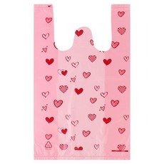 Inp 雙提把塑膠袋 粉紅愛心 中 26 x 43 x 14 cm, 100個