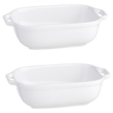 plala 雙把手烤碗 小, 2個, 白色