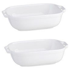 plala 雙柄烤碗 中, 2個, 白色