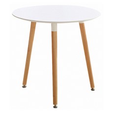 E-home Mia米亞圓形三腳餐桌 LKC050A-wht, 白色