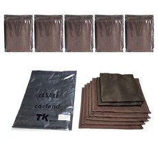 咖啡師實務H型 + 亞麻2件 + 純棉抹布5件 套組 B2, 5套, 黑色(H型), 棕色(亞麻, 純棉抹布)